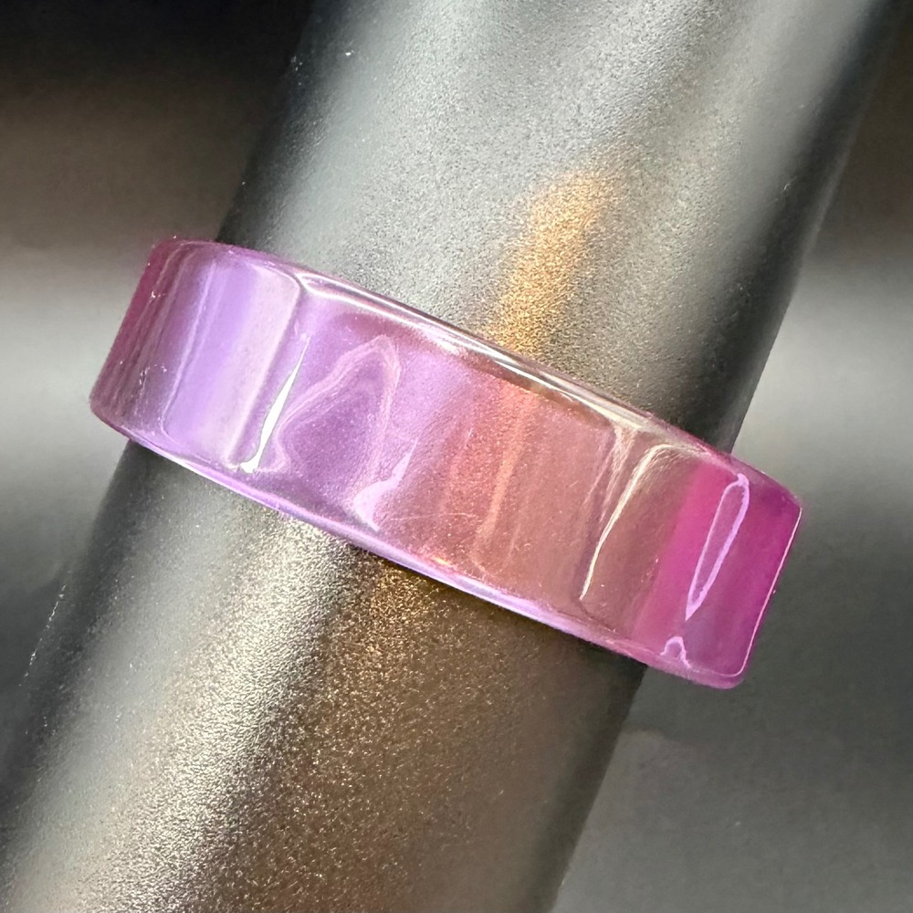Square Bangle Bracelet Size 8.25 Purple Acrylic Chunky Retro Statement - Picture 5 of 9